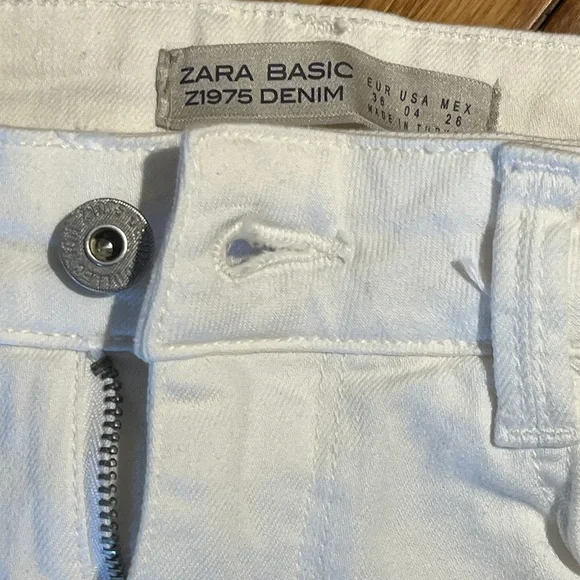 Zara Women's Crisp White Skinny Jeans Sz 26 - Picture 3 of 8